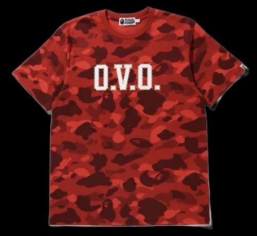 BAPE x OVO Color Camo Tee Red