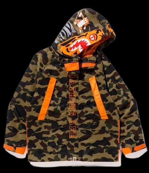 BAPE x Porter 1st Camo Tiger Snowboard Jacket Green