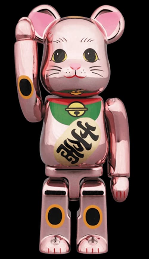 Bearbrick Maneki Neko Gold Plate 100% Rose Gold