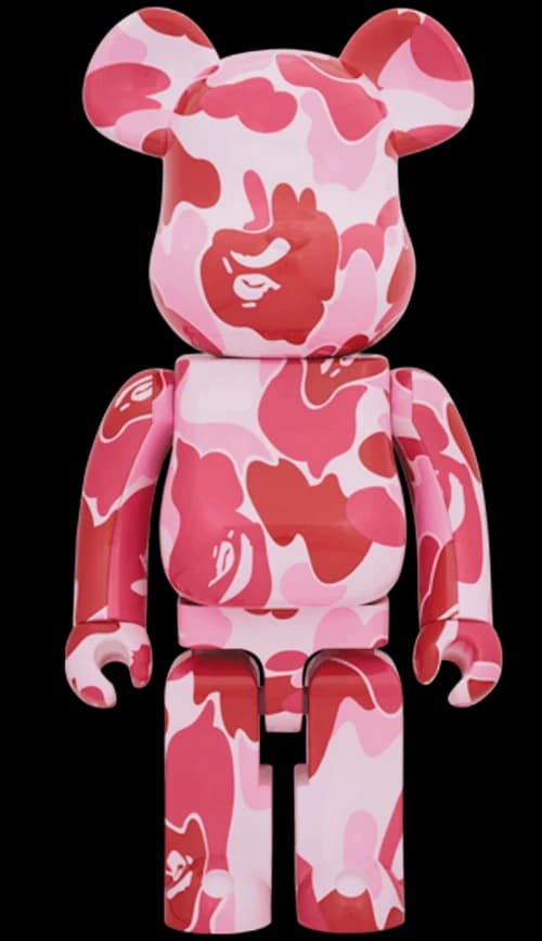 Bearbrick x A Bathing Ape ABC Camo 1000% Pink
