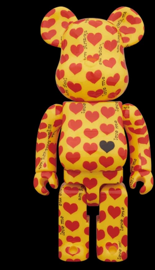 Bearbrick Yellow Heart 100% & 400% Set Yellow