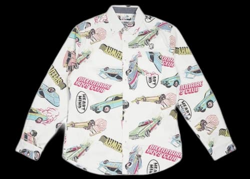 Billionaire Boys Club Burnout Woven L/S T-shirt White