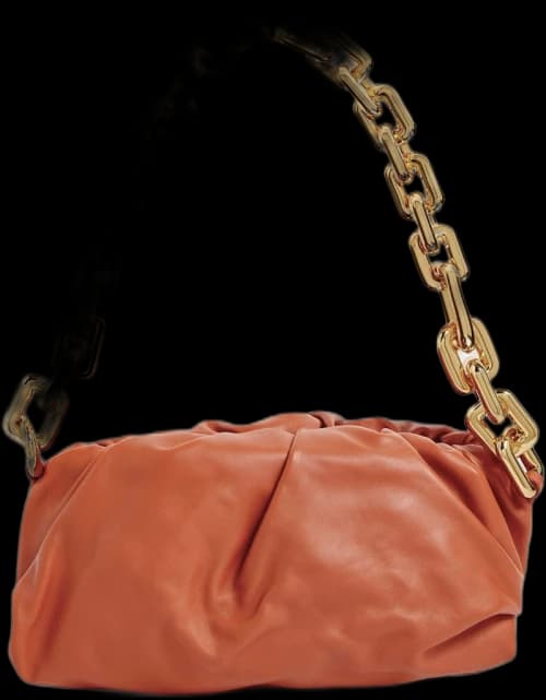 Bottega Veneta Leather Chain Pouch Shoulder Bag Maple