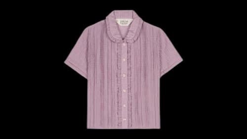 Brain Dead Mercado Seersucker Button Up Shirt Lilac