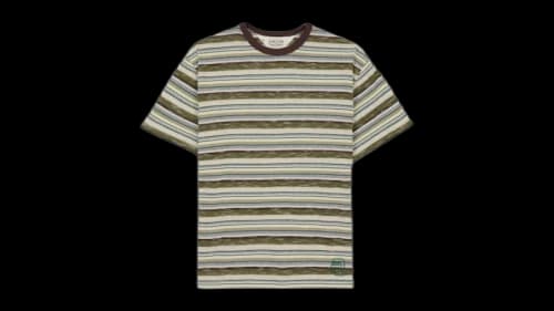 Brain Dead Toni Stripe T-Shirt Olive/Multi
