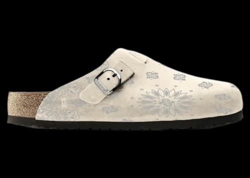 Bravest Studios Suede Paisley Clogs Cream