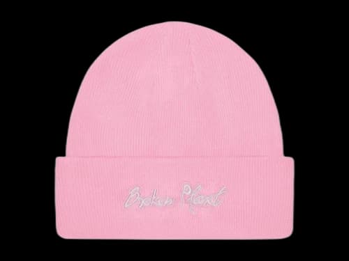 Broken Planet Fold Over Beanie Pink