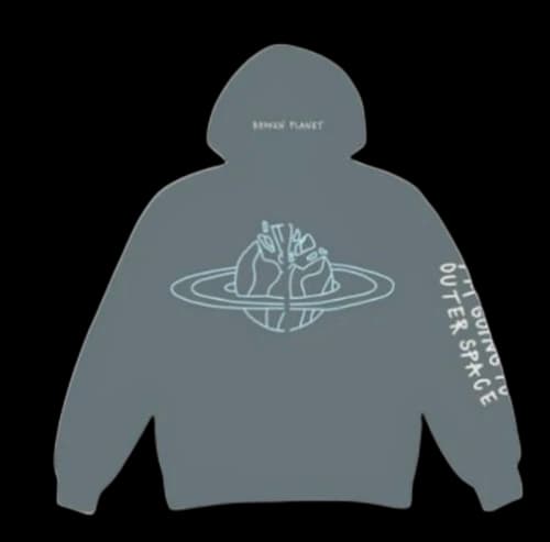 Broken Planet Outer Space Zip Up Hoodie Blue