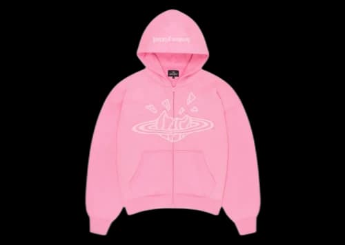 Broken Planet Zip Up Hoodie Candy Pink