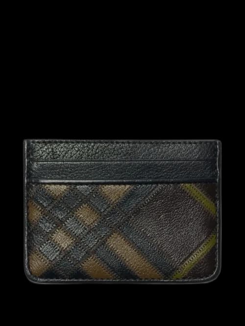 Burberry Check Card Case Buffalo Leather