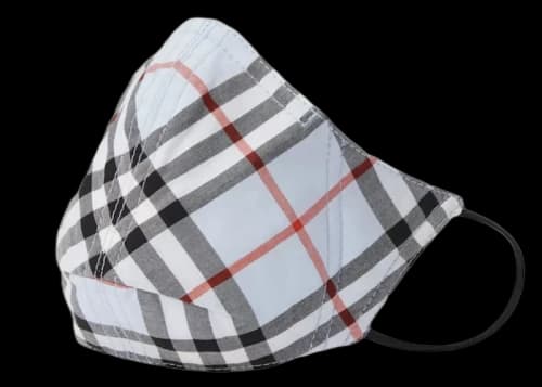 Burberry Vintage Check Cotton Face Mask Pale Blue