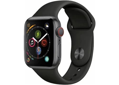 Apple Certified Refurbished Watch Series 4 GPS + Cellular 44mm Space Gray Aluminum with Black Sport Band A1976 MU6D2LL/A