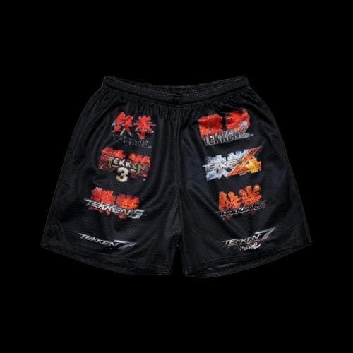 Chalk Line Tekken Logo AOP Retro Mesh Shorts Black