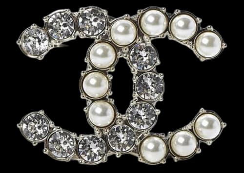 Chanel Crystal Brooch Gold