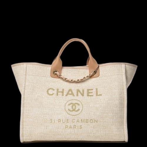 Chanel Deauville Tote Large Light Beige
