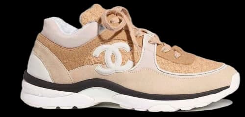 Chanel Low Top Trainer CC Beige Wool (Women's)
