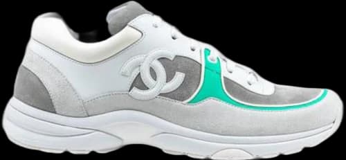 Chanel Low Top Trainer CC White Teal