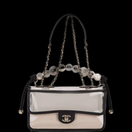 Chanel Sand By The Sea Flap Bag Pearl Clear