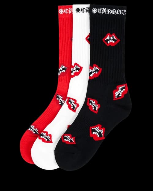 Chrome Hearts 3-Pack Chomper Socks Multicolor