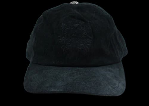 Chrome Hearts 5 Panel Suede Baseball Cap Black