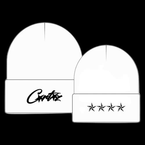 Corteiz 4Allstarz Folded Beanie White