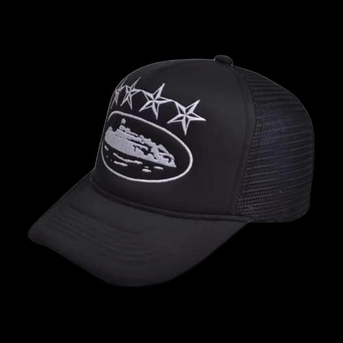 Corteiz 4Starz Alcatraz Trucker Hat Black