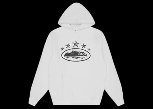 Corteiz 5 Starz Alcatraz Hoodie White