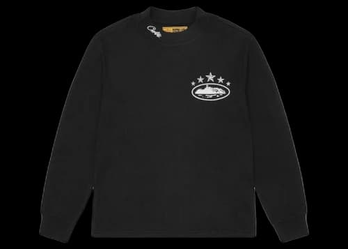 Corteiz 5 Starz Alcatraz Waffle Longsleeve Black
