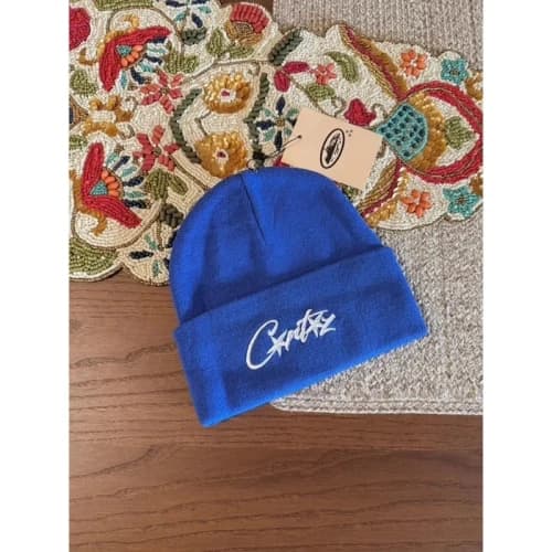 Corteiz Allstarz Folded Beanie Blue White