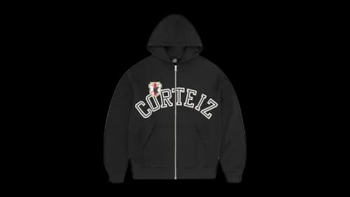 Corteiz Arch Shield Zip Hoodie Black