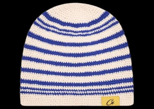 Corteiz Crochet Beanie Striped Blue