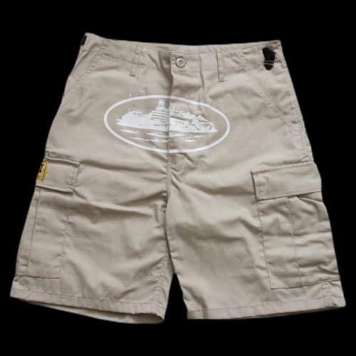Corteiz Guerillaz 21' Cargo Shorts Beige