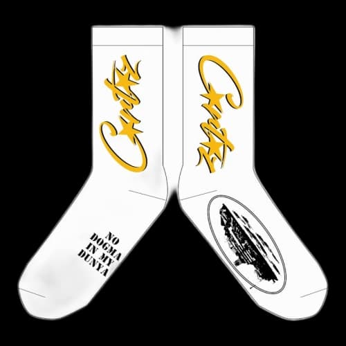 Corteiz Logo Socks White