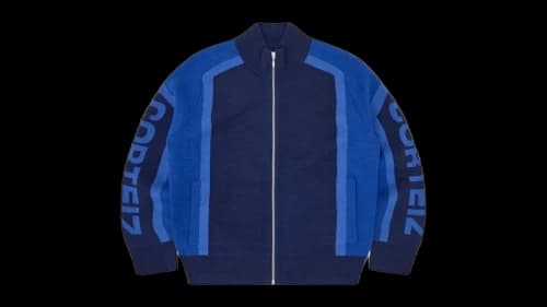 Corteiz Precision Knit Zip Up Navy