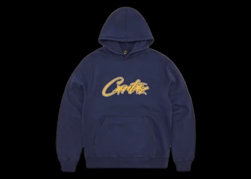 Corteiz Satin Applique Allstarz Hoodie Navy