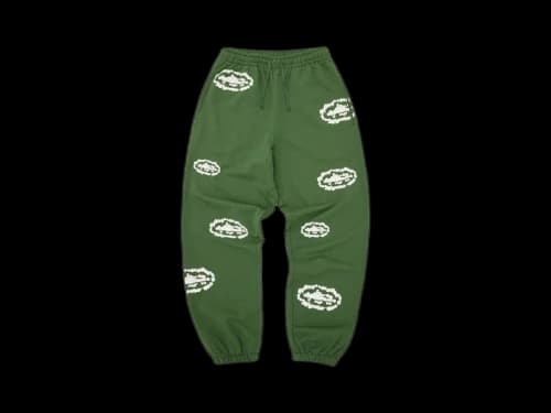 Corteiz x Denim Tears Island Wreath Sweatpant Green