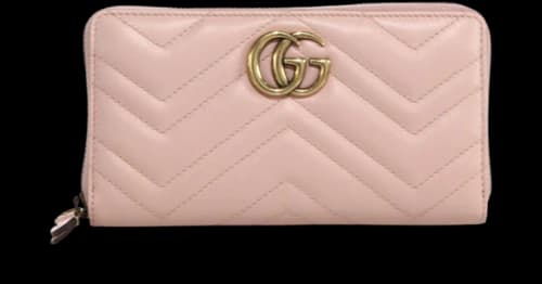 Gucci GG Marmont Wallet Zip Around Matelasse Perfect Pink