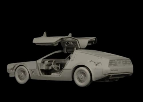 Daniel Arsham Eroded Delorean Figure (Edition of 500) Grey