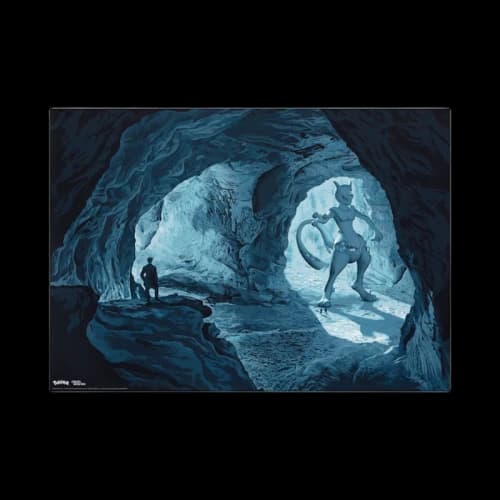 Daniel Arsham x Pokemon Cave of Mewtwo A2 Poster Blue
