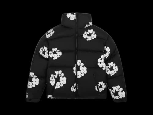 Denim Tears Cotton Wreath Puffer Jacket Black
