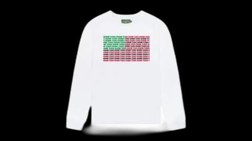 Denim Tears Logo Flag Long Sleeve Tee White