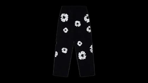 Denim Tears Rhinestone Cotton Wreath Sweatpants Black