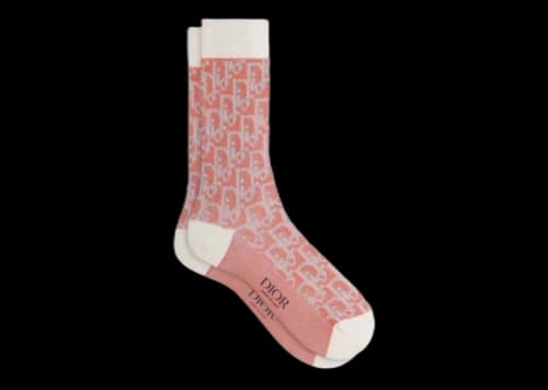 Dior Oblique Socks White/Coral