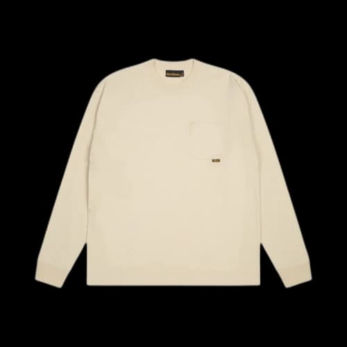 drew house basic l/s pocket tee biscotti