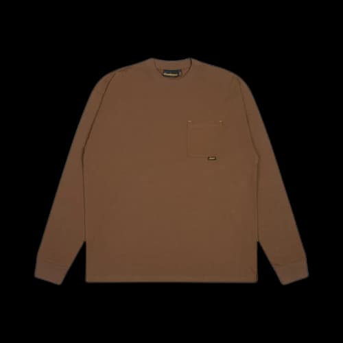 drew house basic l/s pocket tee brown