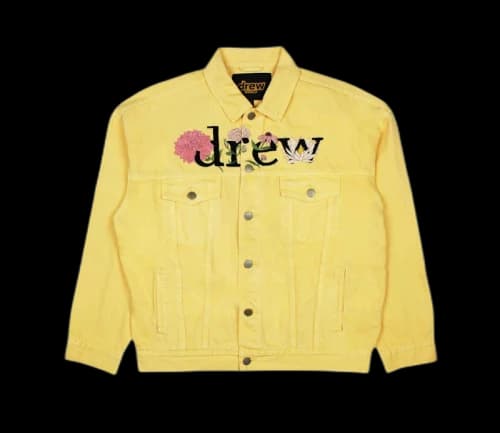 drew house floral trucker jacket tangerine