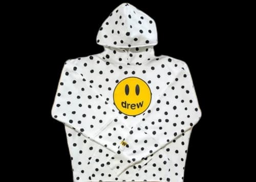 drew house mascot deconstructed hoodie polka dot