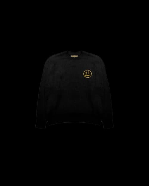 drew house mascot waffle sweater black