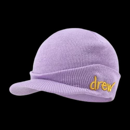 drew house scribble billed waffle beanie lavender