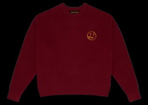 drew house sketch mascot waffle sweater burgundy